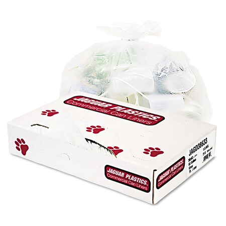 Jaguar Plastics Industrial Drum Liners, Rolls, 60 gal, 1.8 mil, 38" x 63", Clear, PK75 K7663XCJX01
